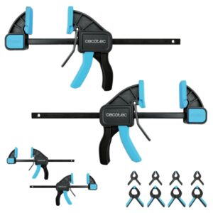 cecotec strongcomfort 740 instant evolution set de sargentos de liberacion rapida 12 piezas incluye accesorios funcion rotativa color negro y azul