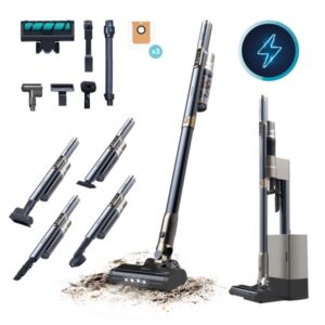 cecotec scoba 3000 station aspirador de escoba vertical con base de autovaciado 210w autonomia 40min succion 20kpa incluye accesorios ideal mascotas motor sin escobillas color azul marino