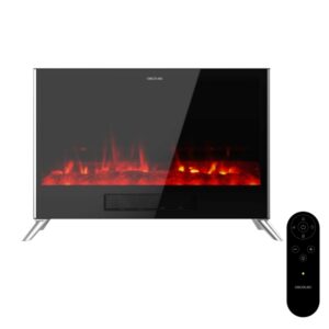 cecotec readywarm 7500 3in1 total flames chimenea electrica 2000w temperatura regulable temporizador apagado automatico mando a distancia color negro