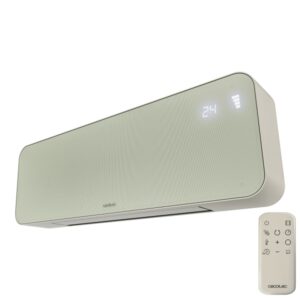 cecotec readywarm 3000 textile calefactor de pared 2000w pantalla led incluye accesorios temporizador apagado automatico cobertura hasta 20m2 mando a distancia color menta