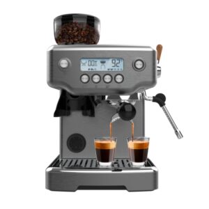 cecotec power espresso 20 barista steel and grind cafetera espresso 2200w presion 20bar deposito de 2.1l incluye accesorios thermoblock vaporizador control pid color acero