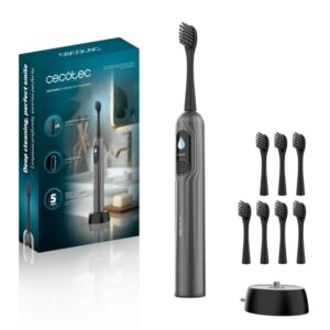 cecotec toothcare ultrasonic platiniumswing cepillo de dientes sonico velocidad 50.000rpm 5 modos carga inalambrica cabezales incluidos temporizador estuche color gris