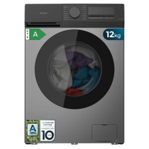cecotec bolero dresscode 12450 inverter steel lavadora de carga frontal capacidad 12kg velocidad 1400rpm temperatura regulable display led motor inverter inicio programable color gris