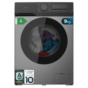 cecotec bolero dresscode 9450 inverter steel lavadora de carga frontal capacidad 9kg velocidad 1400rpm temperatura regulable display led motor inverter inicio programable color gris