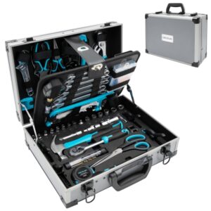 cecotec toolbox 8000 pro juego de herramientas 380 piezas maletin de aluminio color acero