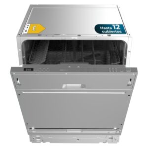 cecotec bolero aguazero 6110 full bi lavavajillas integrable de 60cm 13 cubiertos temperatura regulable seguro infantil 6 programas inicio programable funcion media carga color acero