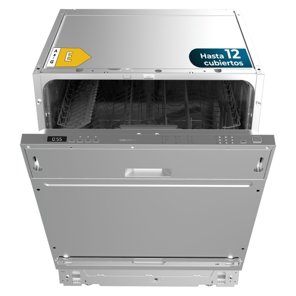 cecotec bolero aguazero 6110 full bi lavavajillas integrable de 60cm 13 cubiertos temperatura regulable seguro infantil 6 programas inicio programable funcion media carga color acero