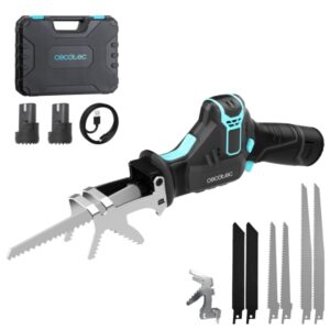 cecotec sierra de sable longflex 1200 home and garden sierra de sable inalambrica 550w 2 baterias de 12v incluye accesorios color negro y azul
