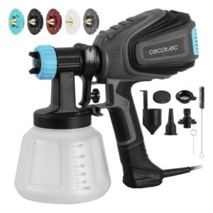 cecotec totalpaint 750 pistola de pintura 700w deposito 1200ml control de caudal hasta 1200ml/min incluye accesorios color negro y azul