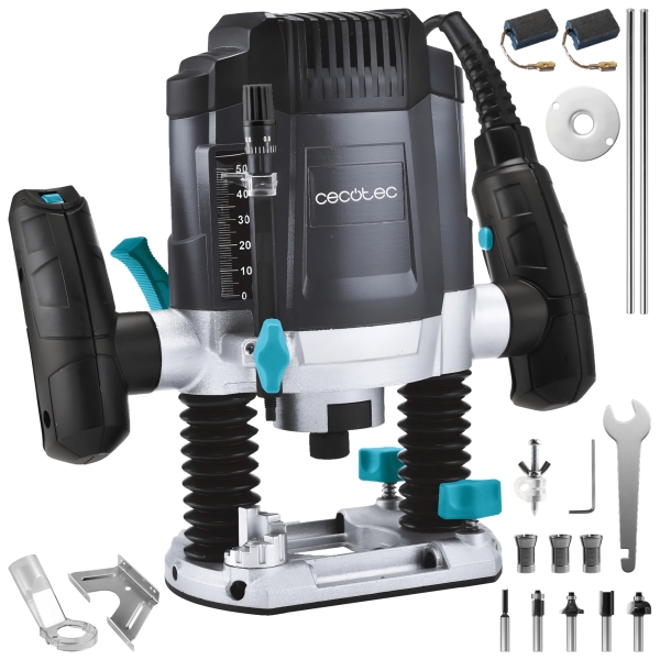cecotec multishape 900 inmersion fresadora 1200w velocidad 30000rpm cabezales incluidos incluye accesorios profundidad hasta 55mm sistema de extraccion de polvo color negro