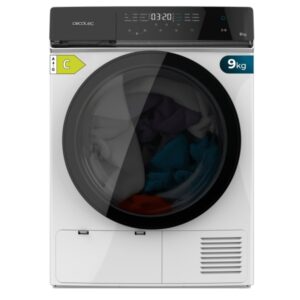 cecotec bolero dresscode dry 9400 inverter secadora con bomba de calor de 9kg 15 programas tambor de acero inoxidable motor inverter programable bloqueo de seguridad color blanco y negro
