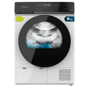 cecotec bolero dresscode dry 8400 inverter secadora con bomba de calor de 8kg 15 programas tambor de acero inoxidable motor inverter programable bloqueo de seguridad color blanco y negro