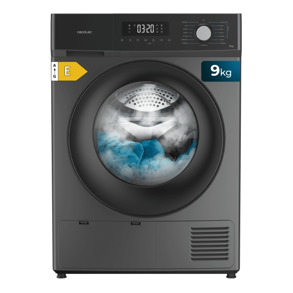 cecotec bolero dresscode dry 8330 steel secadora con bomba de calor de 8kg 15 programas giro bidireccional del tambor inicio programable bloqueo de seguridad color gris oscuro