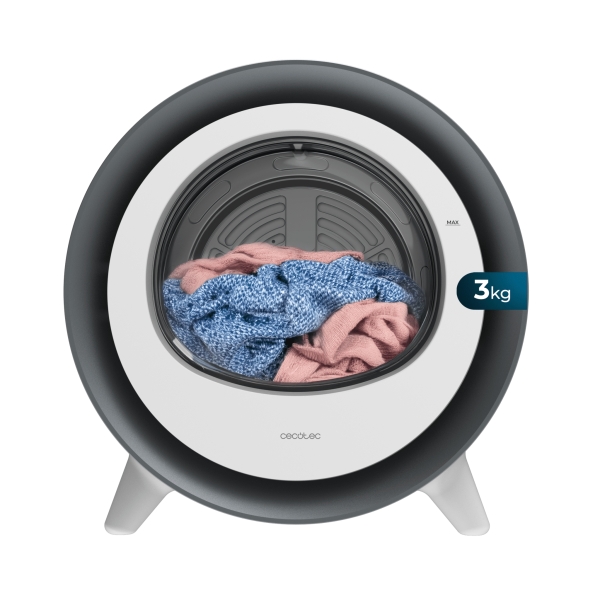 cecotec bolero dresscode dry 3500v silver mini secadora de evacuacion 3kg temperatura regulable 8 programas luz ultravioleta tambor de acero inoxidable inicio programable color negro y blanco
