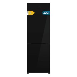 cecotec bolero coolmarket combi 322i black glass e frigorifico combi 322l luz led total nofrost puerta de cristal frio envolvente cajon humedad regulable 59.5x185.5cm color negro