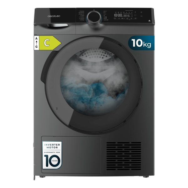 cecotec bolero dresscode dry 10505 inverter steel secadora con bomba de calor de 10kg 14 programas luz ultravioleta seguro infantil motor inverter inicio programable color gris oscuro