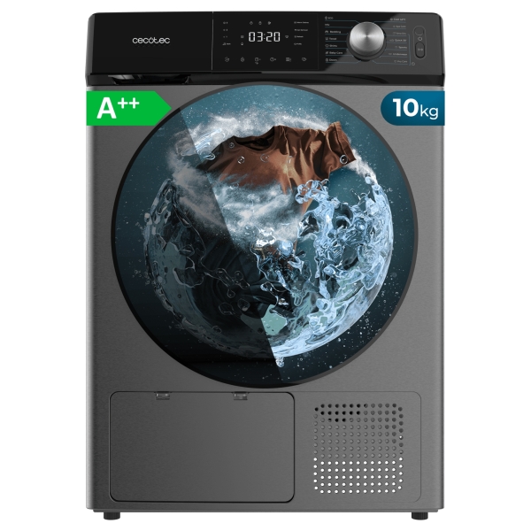 cecotec bolero dresscode dry 10355 steel secadora con bomba de calor de 10kg 14 programas tambor de acero inoxidable inicio programable bloqueo de seguridad color gris oscuro
