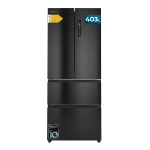 cecotec bolero coolmarket f2d 403 dark e frigorifico puerta francesa de 4 puertas capacidad 403l luz led pantalla digital compresor inverter total nofrost modo vacaciones color negro