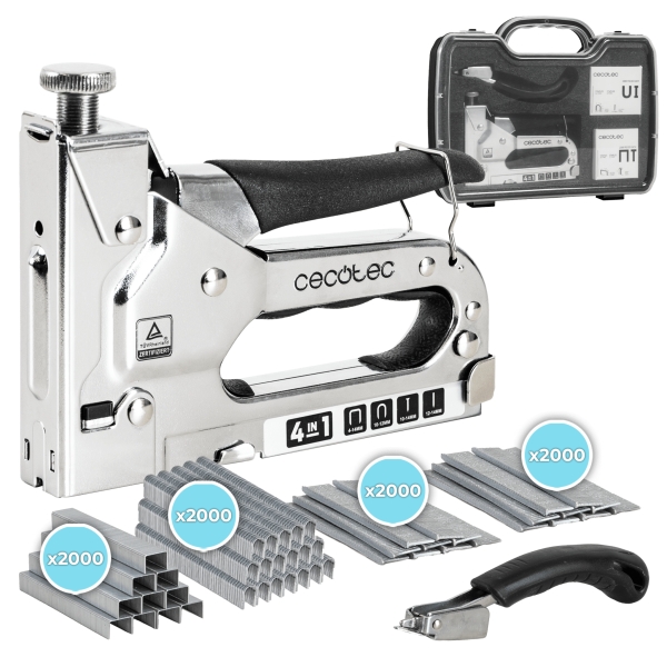 cecotec fasttacker 4in1 full equip clavadora/grapadora incluye accesorios maletin color acero