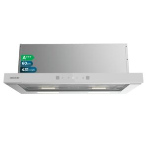 cecotec bolero flux tlt 604400 glass white a+++ campana extractora telescopica de 60cm 431.2m3/h luz led acero inoxidable filtros aptos para lavavajillas filtros de carbono color blanco