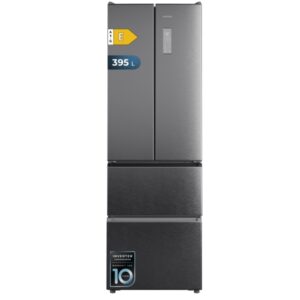 cecotec bolero coolmarket combi f2d 395 inox e frigorifico puerta francesa de 4 puertas capacidad 395l compresor inverter frio envolvente clase e 185x59.5x68cm color gris oscuro