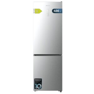 cecotec bolero coolmarket combi 456 inox c frigorifico combi capacidad 456l compresor inverter congelacion ultrarapida silencioso frio envolvente clase c 201x59.5cm color acero