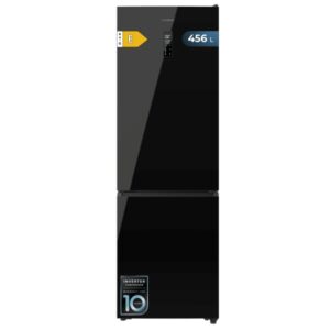 cecotec bolero coolmarket combi 456 black glass e frigorifico combi capacidad 456l compresor inverter total nofrost puerta de cristal frio envolvente clase e 201x59.5x68cm color negro