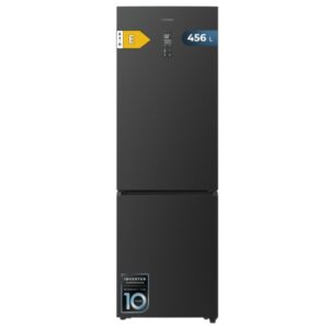 cecotec bolero coolmarket combi 456 dark e frigorifico combi capacidad 456l compresor inverter congelacion ultrarapida silencioso frio envolvente clase e 201x59.5cm color gris oscuro