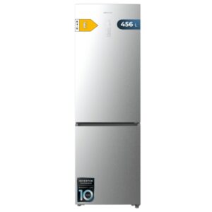 cecotec bolero coolmarket combi 456 inox e frigorifico combi capacidad 456l compresor inverter congelacion ultrarapida silencioso frio envolvente clase e 201x59.5cm color acero