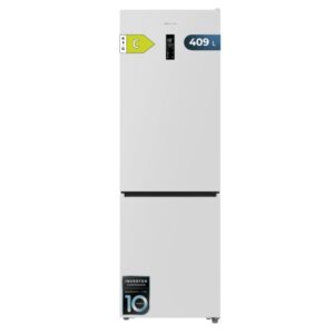 cecotec bolero coolmarket combi 409 white c frigorifico combi capacidad 409l compresor inverter congelacion ultrarapida silencioso frio envolvente clase c 185x59.5cm color blanco