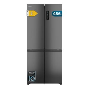 cecotec bolero coolmarket 4d 456 sbi dark e frigorifico americano 4 puertas capacidad 456l silencioso 35db luz led pantalla led compresor inverter modo vacaciones color gris oscuro