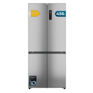 cecotec bolero coolmarket 4d 456 sbi inox e frigorifico americano 4 puertas capacidad 456l silencioso 35db luz led pantalla en puerta compresor inverter modo vacaciones color acero