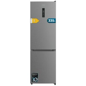 cecotec bolero coolmarket combi 335 inox e frigorifico combi 333l luz led compresor inverter congelacion ultrarapida silencioso frio envolvente clase e 195.3x59.5cm color acero