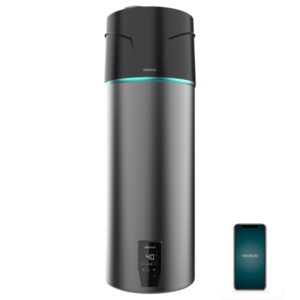 cecotec aerothermal 120 water connected termo con aerotermia de 120l pantalla tactil temperatura regulable control por app color negro y gris