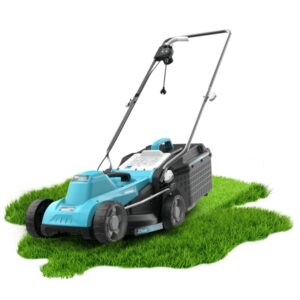 cecotec terrenator 330 flex cortacesped electrico 1200w capacidad 30l velocidad 3450rpm deposito de 30l ancho de corte 33cm altura de corte ajustable color azul
