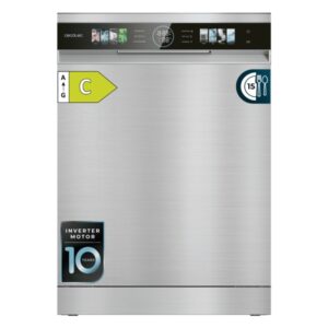 cecotec bolero aguazero 6620 inox lavavajillas de 60cm 15 servicios modo turbo pantalla xxl 8 programas motor inverter inicio programable color acero