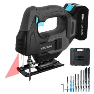 cecotec sierra de calar multicut 500 vision liberty sierra de calar inalambrica bateria 21v 2ah accesorios incluidos luz led guia laser mandril sin llave maletin color gris oscuro