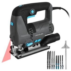 cecotec sierra de calar multicut 8000 vision sierra de calar 800w accesorios incluidos cable 2m luz led guia laser mandril sin llave tubo de recogida de polvo color gris oscuro