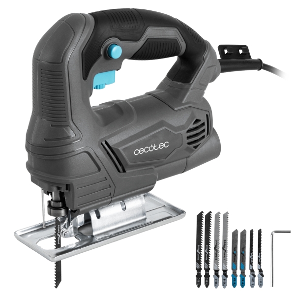 cecotec sierra de calar multicut 4000 sierra de calar 400w cable 2m accesorios incluidos velocidad regulable mandril sin llave tubo de recogida de polvo color gris oscuro