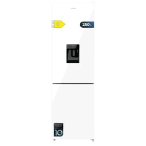 cecotec bolero coolmarket combi 250 wd total white glass d frigorifico combi capacidad 250l compresor inverter dispensador de agua silencioso clase e 180x55cm color blanco