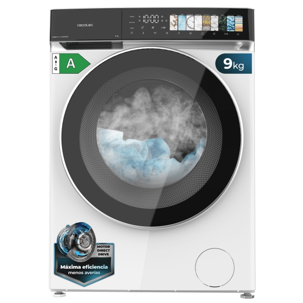 cecotec bolero dresscode 9970 direct drive lavadora de carga frontal capacidad 9kg velocidad 1400rpm puerta xxl 11 programas color blanco y negro