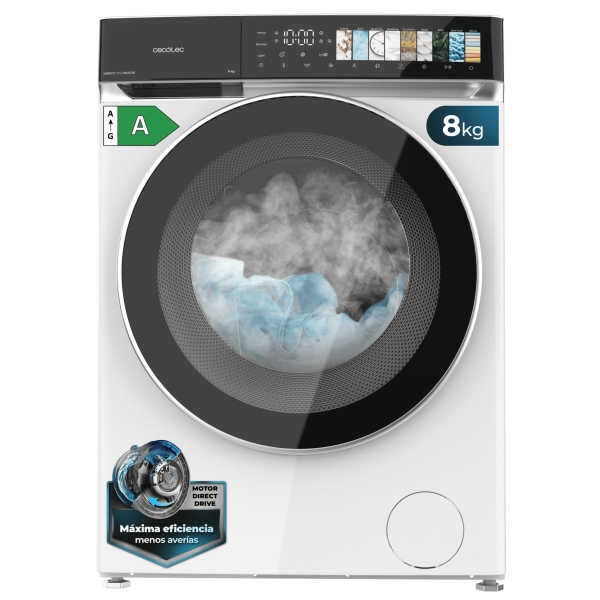 cecotec bolero dresscode 8970 direct drive lavadora de carga frontal capacidad 8kg velocidad 1400rpm puerta xxl 11 programas color blanco y negro