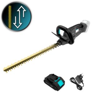 cecotec titaniumsword 4500 freemove cortasetos inalambrico espada de 45cm bateria 21v 2.000mah motor sin escobillas cubierta protectora cuchillas con recubrimiento de titanio color gris oscuro