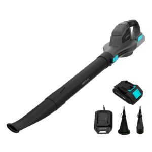 cecotec airforce 2500 agile soplador de hojas inalambrico bateria 21v 2ah varias velocidades incluye accesorios velocidad hasta 241km/h color gris oscuro