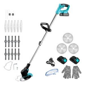 cecotec desbrozadora fastcut 3000 freemove desbrozadora cortaborders multifuncion 650w 2.000mah incluye accesorios multifuncion cabezales incluidos altura ajustable color negro y azul
