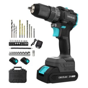 cecotec powerforce 3000 impact brushless taladro percutor inalambrico 2 baterias 21v 2ah par de apriete 50nm 1.500rpm percutor 32.000ipm luz led portabrocas 10mm sin llave color negro