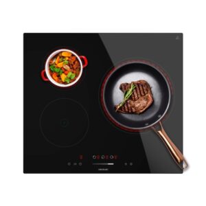 cecotec bolero squadv 3100 cocina vitroceramica encastrable 5700w 3 zonas temporizador seguro infantil control tactil 9 niveles de potencia indicador de calor residual color negro