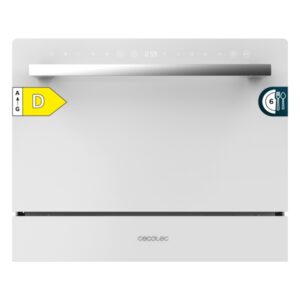 cecotec bolero aguazero 2400 white glass mini lavavajillas 6 servicios seguro infantil 5 programas inicio programable color blanco