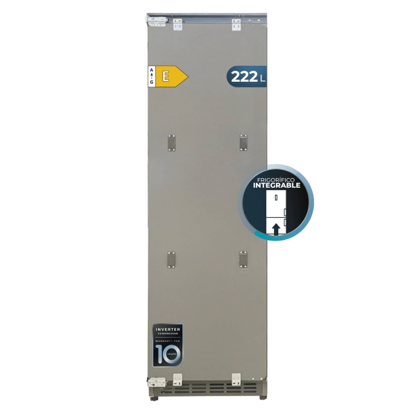 cecotec bolero coolmarket uf bi d 222 grey e congelador integrable capacidad 222l 1 puerta temperatura regulable fast freezing modo vacaciones total nofrost 187x55.9cm color gris