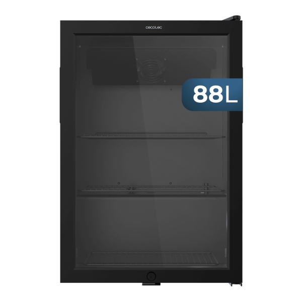 cecotec bolero coolmarket bc 72 black nevera minibar capacidad 72l 88 latas luz led temperatura regulable de 0 a 10ºc puerta de cristal color negro